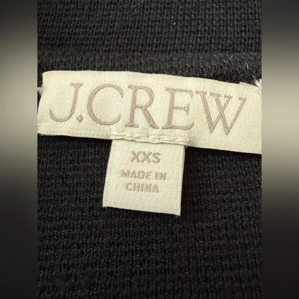 J. Crew Merino Wool Blend Cecile Relaxed Sweater Blazer Black XXS